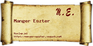 Manger Eszter névjegykártya